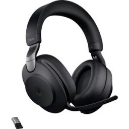 Jabra Evolve 2 85 Micro-casque supra-auriculaire Bluetooth, filaire Stereo noir Suppression du bruit du microphone volume réglable, affichage de la charge de