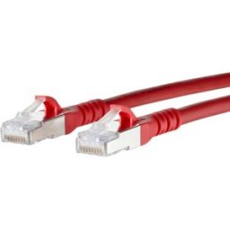 Metz Connect 1308455066-E RJ45 Câble réseau, câble patch CAT 6a S/FTP 5.00 m rouge avec cliquet dencastrement 1 pc(s)