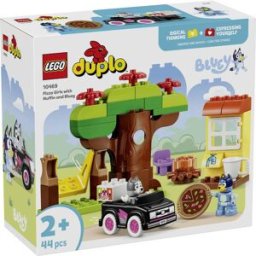 10469 LEGO® DUPLO Bluey Soeurs pizza avec muffin et bluey; jouets de construction avec voiture jouet, arbre, balançoire et 2 figurines