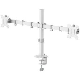 Hama Support de table pour écran 2 Écran(s) 88,9 cm (35) blanc réglable en hauteur, mobile, rotatif, inclinable