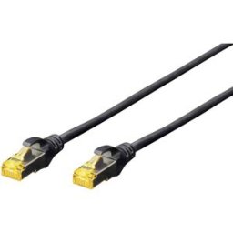Digitus DK-1644-A-020/BL RJ45 Câble réseau, câble patch CAT 6a S/FTP 2.00 m noir sans halogène, torsadé par paire, avec cliquet dencastrement, ignifuge 1 pc(s)