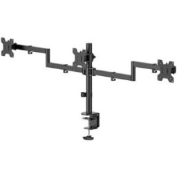 Hama Support de table pour écran 3 Écran(s) 68,6 cm (27) noir réglable en hauteur, inclinable, rotatif, mobile