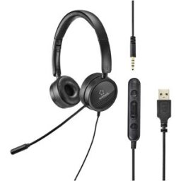 Micro-casque supra-auriculaire Renkforce RF-HS-360 USB noir