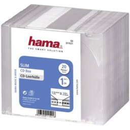 Hama Etui à CD Slim 00011521 1 CD/DVD/Blu-Ray transparent Polystyrène 20 pc(s)