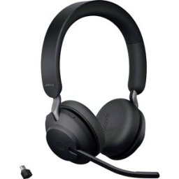 Jabra Evolve2 65 UC Micro-casque supra-auriculaire Bluetooth Stereo noir volume réglable, affichage de la charge de la batterie, mise en sourdine du microphone