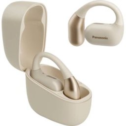 Panasonic RB-F10DE-C Écouteurs intra-auriculaires Bluetooth beige Suppression du bruit du microphone boîtier de charge, écouteurs tour doreille, volume