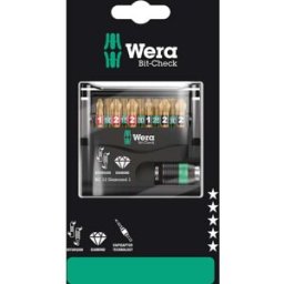 Wera Bit-Check 12 Diamond 1 SB 05136392001 Jeu dembouts 1/4 (6.3 mm) avec porte-embout