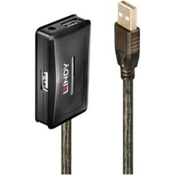 LINDY Câble USB USB 2.0 USB-A mâle, USB-A femelle, USB-A femelle, USB-A femelle, USB-A femelle 10.00 m gris 42635