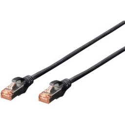 Digitus DK-1644-050/BL RJ45 Câble réseau, câble patch CAT 6 S/FTP 5.00 m noir sans halogène, torsadé par paire, avec cliquet dencastrement, ignifuge 1 pc(s)