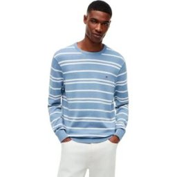 Tommy Hilfiger Pull Mw0mw39999 Desert Sky / Stripe 2XL Homme