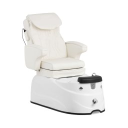 Fauteuil pédicure - électrique - avec bain de pieds - 105 W - 150 kg - blanc - Fonction de massage