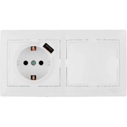 Solera Interrupteur 42974 Kit Avec Usb Et Cadre 154x81x10 Mm White One Size unisex