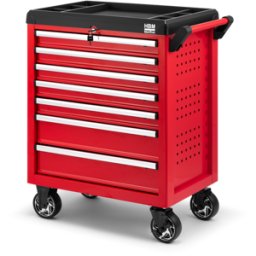 HBM servante à outils garnie, 154 pièces, rouge
