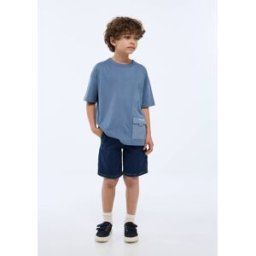 MONOPRIX Bermuda uni taille élastiquée contenant du coton BIO 6 ans