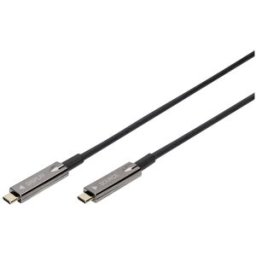 Digitus Câble dafficheur USB-C® USB 3.2 Gen2 USB-C®, USB-C® mâle 15.00 m noir flexible, blindé, avec USB AK-330160-150-S