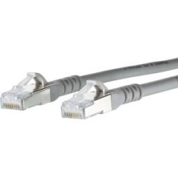 Metz Connect 1308450533-E RJ45 Câble réseau, câble patch CAT 6a S/FTP 0.50 m gris avec cliquet dencastrement 1 pc(s)