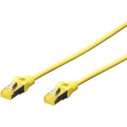 Digitus DK-1644-A-020/Y RJ45 Câble réseau, câble patch CAT 6a S/FTP 2.00 m jaune sans halogène, torsadé par paire, avec cliquet dencastrement, ignifuge 1 pc(s)