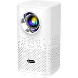 Denver Projecteur PR-4700 LCD 150 Lumen ANSI 2560 x 1440 WQHD Mini vidéo-projecteur, à courte distance, fonctionnement sur accus, haut-parleur intégré, avec