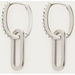 Boucles d’oreilles Ear game à double anneau ovale avec strass My Jewellery or femme