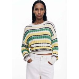 Desigual Pull à rayures colorées MATERIAL FINISHES M female