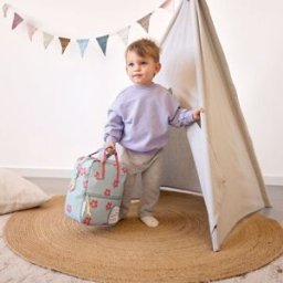 Lässig Mini Sac à dos bébé carré Happy Trails Fleur (20,5x27 cm)