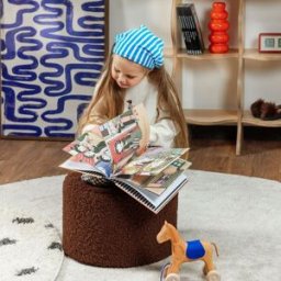 Wigiwama Pouf Warm Hazel molletonné