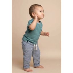 BOUT'CHOU Pantalon taille élastique rayé en coton BIO GOTS 9 mois
