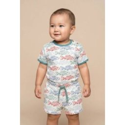 BOUT'CHOU Short imprimé en piqué de coton BIO GOTS 36 mois