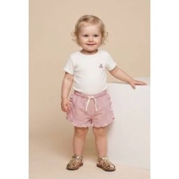 BOUT'CHOU T-shirt manches courtes avec broderie maille côtelée en coton BIO GOTS 6 mois