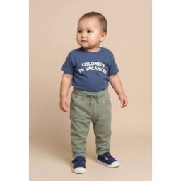 BOUT'CHOU Pantalon taille élastique uni en gaze de coton BIO GOTS 36 mois