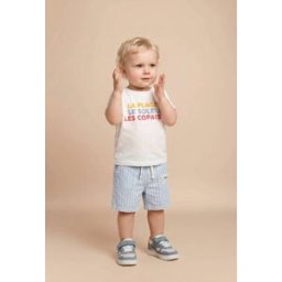 BOUT'CHOU Bermuda rayé en coton 24 mois