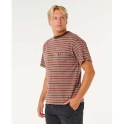 Rip Curl T-shirt à manches courtes à rayures Search Stripe Café XL Male