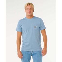 Rip Curl Streamline Pocket Badge Standard Tee Denim délavé XS Male