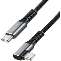 LogiLink Câble USB-C USB 3.2 Gen2 USB-C® mâle 1.0 m noir coudé à 90° vers la droite CU0271