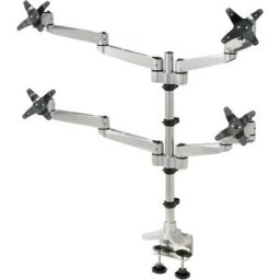 Support de table pour écran SpeaKa Professional SP-1624824 25,4 cm (10) - 68,6 cm (27) réglable en hauteur, inclinable, mobile, rotatif argent-noir