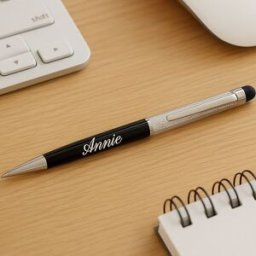 Ocadeau Stylo strass noir gravé