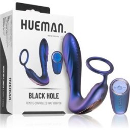 HUEMAN Black Hole 2 in 1 Plug anal avec télécommande 14.3 cm