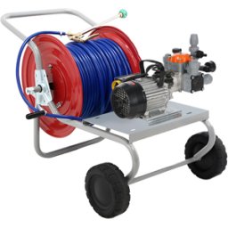AgriEuro TOP-LINE Kit motopompe électrique de pulvérisation avec chariot - Comet MTP BPX25 PP - Pour produits chimiques et acides