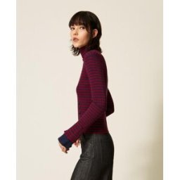 Actitude by Twinset Pull col montant rayé
