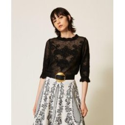 Twinset Pull en alpaga mélangé jacquard