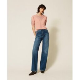 Twinset Pull en laine mélangée ajourée