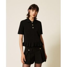 Twinset Pull polo avec boutons en caur