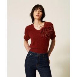 Twinset Pull en angora mélangé avec broche