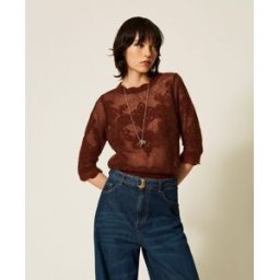 Twinset Pull en alpaga mélangé jacquard