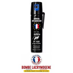 Bombe lacrymogène 75ml GEL CS - aérosol spray lacrymo