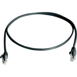 Telegärtner 100008322 RJ45 Câble réseau, câble patch CAT 6 U/UTP 2.00 m noir ignifuge, sans halogène 1 pc(s)