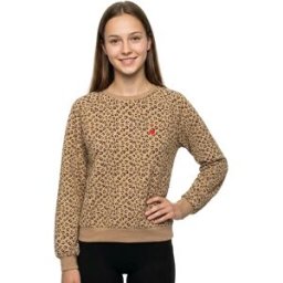 Pieces Sweat-shirt Greta Emb Ub Cloud Dancer / Leopard / Red Heart Emb M Femme