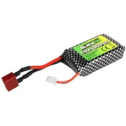 Blackzon Batterie Lipo 7.4v 1000mah T-plug Black One Size unisex