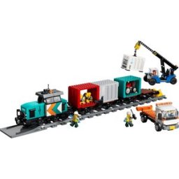 Lego Le train de marchandises du port avec grue et camion