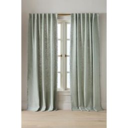 Rideau en mélange de lin de luxe en Green taille: 50 x 84 chez Anthropologie
